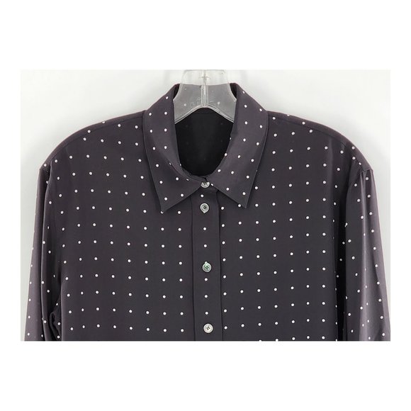 JOSEPH NWT Brooks Silk Black / Ivory Polka Dot Shirt - Picture 8 of 13